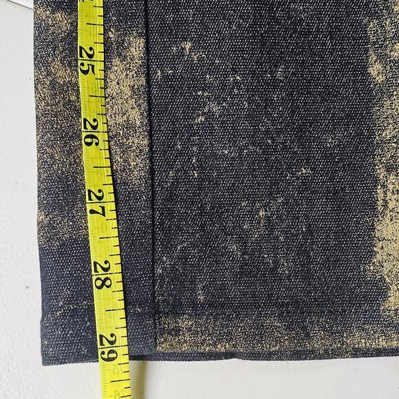 Karen Kane Dark Denim Gold Metallic Painted High Rise Jeans Art to Wear Size 10 - Picture 12 of 12